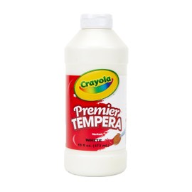 Crayola Premier Tempera Paint For Kids - White (16oz), Kids Classroom Supplies, Great For Arts & Crafts, Non Toxic, Easy Squeeze Bottle