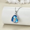 Father Daughter Necklace S925 Sterling Silver Father Daughter Pendant Crystal