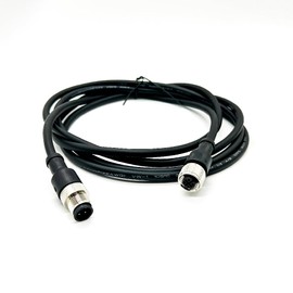 M12 4-Pin Connector PVC Sensor Cable, A Code Straight Male to Female Cable Crodset IP67 Waterproof Sensor Cable Connector Industrial Round Plug for Outdoor Use 2 Metres AWG22