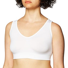 Ahh By Rhonda Shear Women's Seamless Leisure Bra, White, 3X