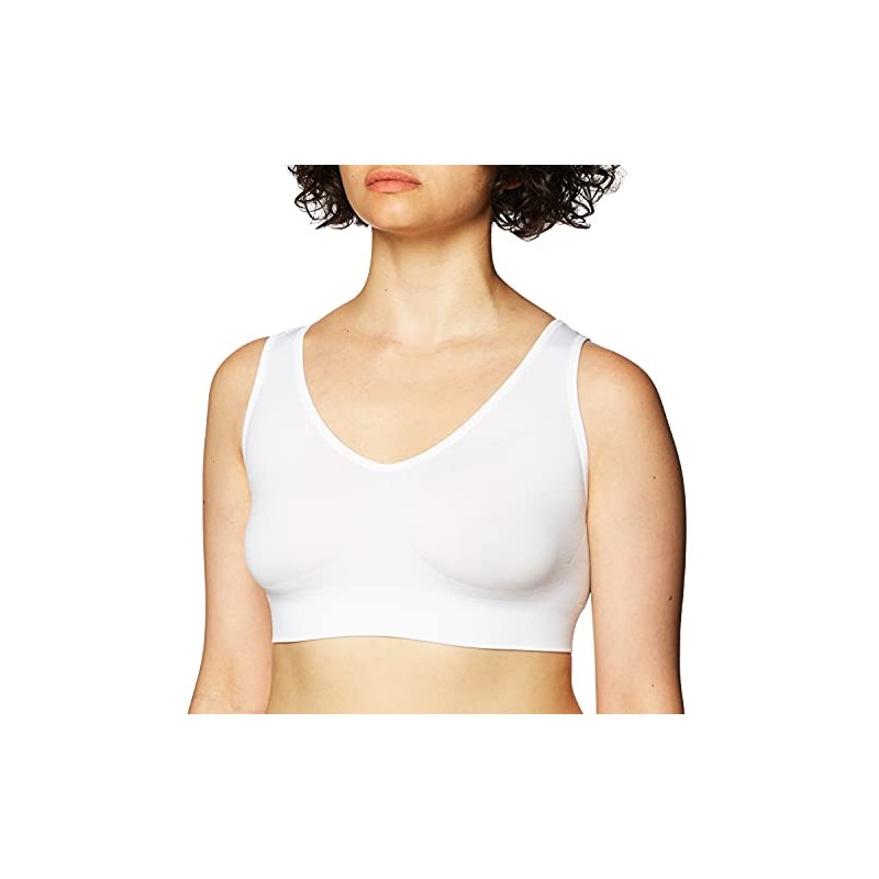 Ahh By Rhonda Shear Women's Seamless Leisure Bra, White, 3X