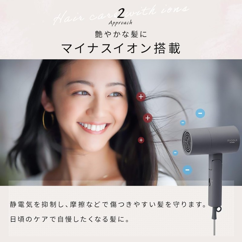 Iris Ohyama HDR-M101-W MICOLA Dryer, Large Airflow, Quick Drying, Lightweight,