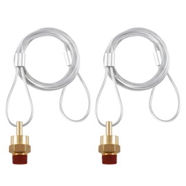 3/8” Air Tank Drain Valve Plug with 60” Cable, Dazakoot Brass Tank Drain Valve Replacement Part, Tank Drain Valve Max Working Pressure 350PSI - 2Pack