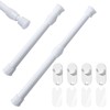 VEGCOO 2 x Extendable Curtain Pole 30-50 cm No Drilling