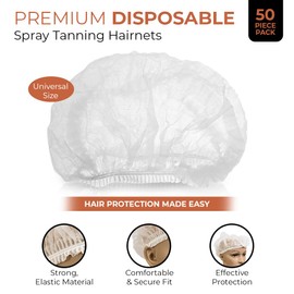 Existing Beauty Bronze Tan Hair Nets for Spray Tanning or Food Service - Spray Tanning Supplies - Essential for Sunless Tanning -Perfect for Salons and Home Use - Protects Hair from Spray Tan Solution - 50 Pack