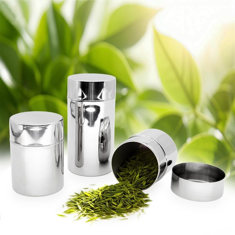 2 Pack Matcha Powder Storage Canisters, 304 Stainless Steel Tea