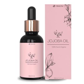 Aceite de jojoba 100% puro enriquecido con vitamina E para cara, piel, cabello y uñas (1.0 fl oz), hidratante natural y aceite nutritivo para masaje G