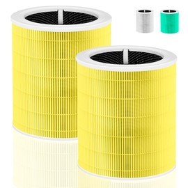 Core 600S Pet Care Replacement Filter for LEVOIT Core 600S & Core 600S-P Air Purifier, 3-in-1 H13 True HEPA with Activated Carbon Filter for Home Large Room,Core 600S-RF,2 Pack,Yellow