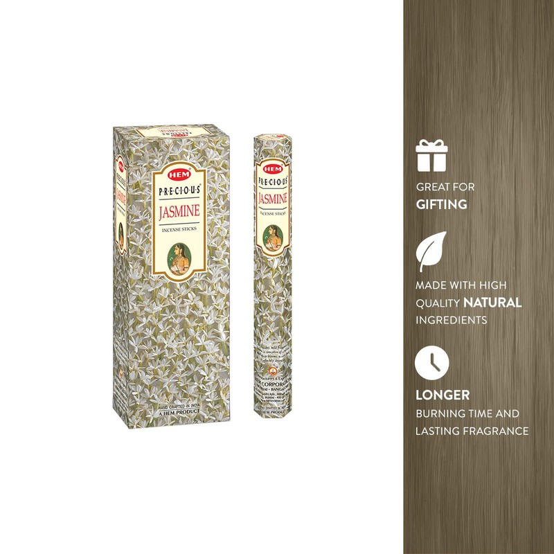 HEM Precious Jasmine Incense Sticks – 120 Count (6 Boxes