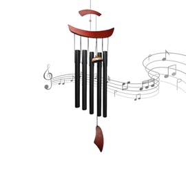 Fengshuibringluck Large Aluminium Wind Chimes 39'' Wind Chimes for Outside Wind Catcher Wind Chimes for Outside Clearance,Porch Decor,Outdoor Patio Decor, Black