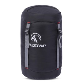 REDCAMP Nylon Compression Stuff Sack, Ultralight Sleeping Bag Compression Sack Great for Camping, Backpacking, Hiking, Black L