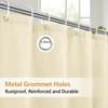 Seenus Waterproof Cream Fabric Shower Curtain Liner with 3 Large