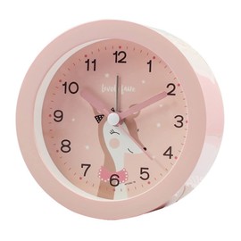 GERUI Wecker Kinder Mädchen Jungen, Kinderwecker Analog Ohne Ticken Lautloser Lichtwecker für Schulanfänger Schlafzimmer Schreibtischuhr,Märchen Wecker (Rosa)