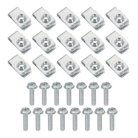 PATIKIL M6-1 Bolt and U-Nut, 15 Pcs Extruded U Nut & Body Bolt Kit Fastener Hardware for Automotive Metal Cars Motorcycles