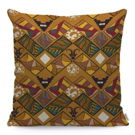 WONDERTIFY Pillow Cover Tribal Abstract Texture in The African Style Raster Copy - Soft Linen Pillow Case for Decorative Bedroom/Livingroom/Sofa/Farm House - Cushion Covers 18x18 Inch