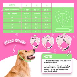 PROHEAR Ungrade GEL Pads Dog Ear Muffs Hearing Protection for Dogs, NRR 28dB for Thunder, Hunting, Tourism,Small - Pink