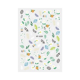 Generic Daisy Flowers Nail Stickers Sunflower Flower Leaf Avocado Extra Thin Nail Decals Xf3228 Nail Wraps Stickers Manicure Supplies for Women Nails Full Long Lasting Easy Apply and Remove