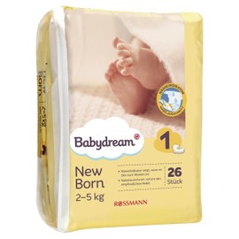 Babydream New Born Size 1 Nappies 2-5kg (Pack of 26)