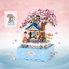 Mini Brick Sakura Music Box with Rotating Display, Sakura Music