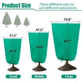 2 Pack Plant Covers Freeze Protection for Winter, 2.2oz/yd² Frost Blankets Cloths With Zipper/Drawstring (72" X 47"), Large Plant Frost Protection Covers Outdoor, for Shrub Bush Fruit Tree Potte