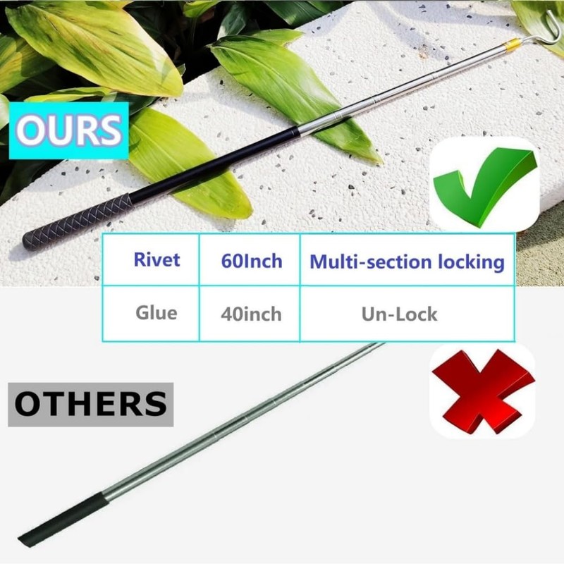 Journdream Snake Catcher Snake Hook, Reptile Catcher Made of Stainless