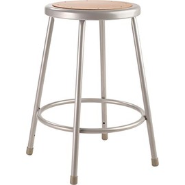 National Public Seating 24" High Heavy Duty Steel Stool, Grey
