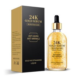 24k Gold Serum for Face, Skin Moisturizing Anti-Aging Anti-Redness Acne Treatment Essence Cream for Dark Spots & Fine Lines, Skin Care Gold Essence Nicotinamide Serum (30ml)