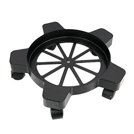 CNQLIS 5 Gallon Heavy Duty Drum Dolly with 5 Swivel Wheel Casters 77 Pound Capacity Drum CartAnti-Tipping for Flower Pots and Buckets Use 11" Diameter（Black）