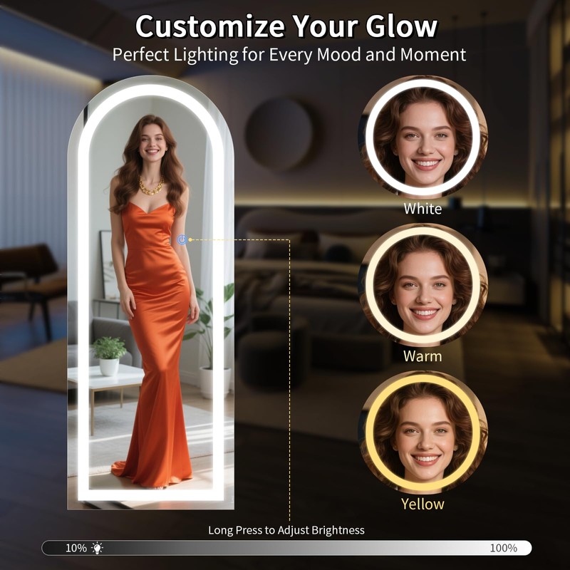 Koonmi Full Length Mirror with LED Lights 56"x20"