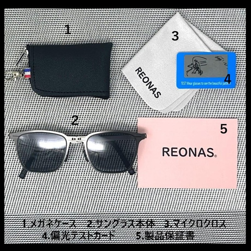 REONAS Ultralight Stainless Steel Folding Polarized Sunglasses, UV400, Driving/Fishing/Polarizing, Retro