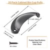 Bivethoi 20 Pack Cabinet Bin Cup Pulls Black Half Moon