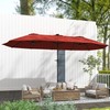 Outsunny 13ft Large Patio Umbrella with Solar Lights, Rectangular Double-Sided