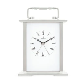 Acctim Gainsborough Mantel Clock Quartz Polished Metal Carriage Clock Energy Efficient Movement Silver