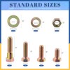 Glarks 112Pcs 3/8"-16 Grade 8 Coarse Thread Hex Bolt, Nut,