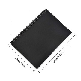 2 Pack A5 Sketchbook,100 Pages Spiral Bound Notebook, Blank Drawing Paper Sketch Book, Drawing Notebook, Black Kraft Cover Sketch Pad,Notepad Plain Paper for Painting Watercolor,Journalr,Landscape