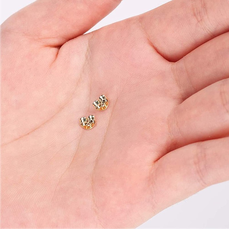 Cretty-Meet 12pcs/6 Pairs 14k Gold Plated Replacement Secure Ear Locking