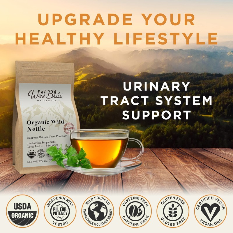 Organic Wild Stinging Nettle Leaf Tea - Caffeine Free Loose