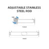 YOUSHARES RV Shower Corner Storage Bar Adjustable Stainless Steel Rod