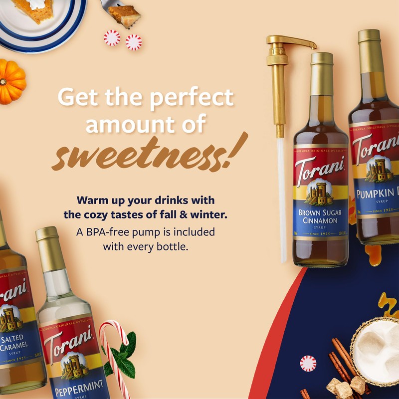 Torani Coffee Syrup, Pumpkin Pie, Brown Sugar Cinnamon, Salted Caramel,