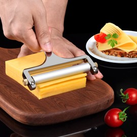 Sopito Cheese Slicer Stainless Steel Wire Cheese Slicer With 3 Extra Wires Great for Cheddar, Gruyere, Raclette, Mozzarella Cheese Block, Adjustable Thickness - Wire Cheese Slicer
