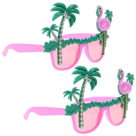 SEWACC Pack of 2 Flamingo Sunglasses for Summer Beach Funny Glasses for Adults Hawaiian Party Sunglasses for Photo Props to Dress Up Decorate