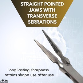 STIEGLITZ Splinter Dental Root Fragment Forceps #755 Tapered Serrated Straight Jaws Made of Stainless Steel Comes with Ratchet Handle - 5"
