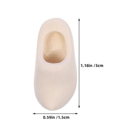 LOGOFUN 5 Pairs Mini Wooden Shoes Miniature Finger Shoes Unfinished Wood Clog Crafts DIY Blank Doll Netherland Shoes for Dollhouse Decorations - 3cm