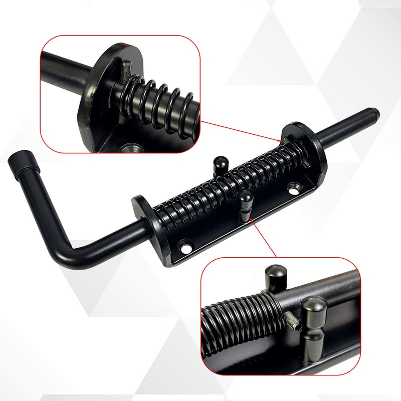 Aiwaiufu 8.5inch Black Heavy Duty Spring Loaded Latch Pin, Galvanized