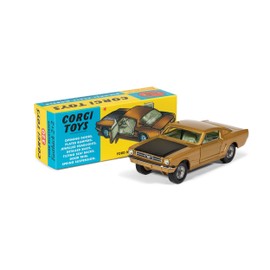 Corgi Diecast Model Cars - RT32001 Ford Mustang Fastback 2+2 - Gold & Black - Men, Women & Kids Souvenir Gifts from UK - Small Die Cast Toy Car Models for Boys, Gift for Motor Enthusiasts