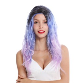 WIG ME UP - GFW2929-G100 women's quality wig Cosplay long wavy middle parting balayage ombre black blue violet