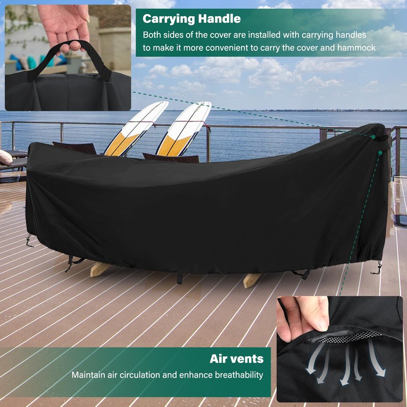 AKEfit Hammock Cover,400D Upgraded Waterproof Hammock Cover for 11-12 Ft