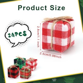 24pcs Christmas Ornaments, 4 Styles Mini Christmas Tree Ornament Gift Box Christmas Hanging Ornament Christmas Tree Ornaments Christmas Hanging Decorations