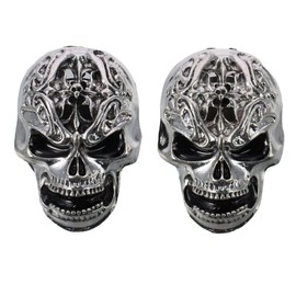 2 Pcs Cool Skull Vent Clips,Metal Skull Head Diffuser Vent Clips,Bling Car Interior Decor, Car Freshener Vent Clip Fit for Car,Women