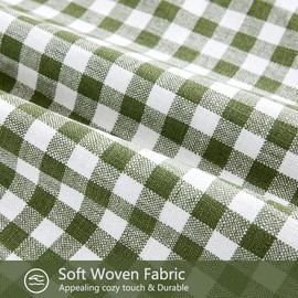 CARRIE HOME Sage Green Spring Outdoor Pillow Covers 20x20 Inches Set of 2, Green Farmhouse Gingham Pillow Covers, Spring Porch Decor Plaid Throw Pillows 20 x 20 with Tassel Trim (No Pillow Inserts)